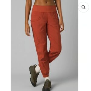 Prana Kanab Clay Rust Orange Organic Cotton Blend Jogger Hiking Pants Sz S